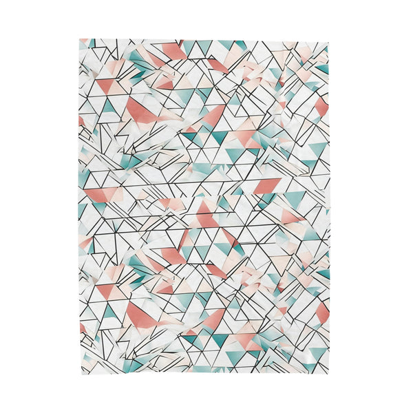 Geometric Velveteen Plush Blanket