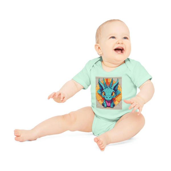 New Year Dragon Zodiac Baby Organic Short Sleeve Bodysuit
