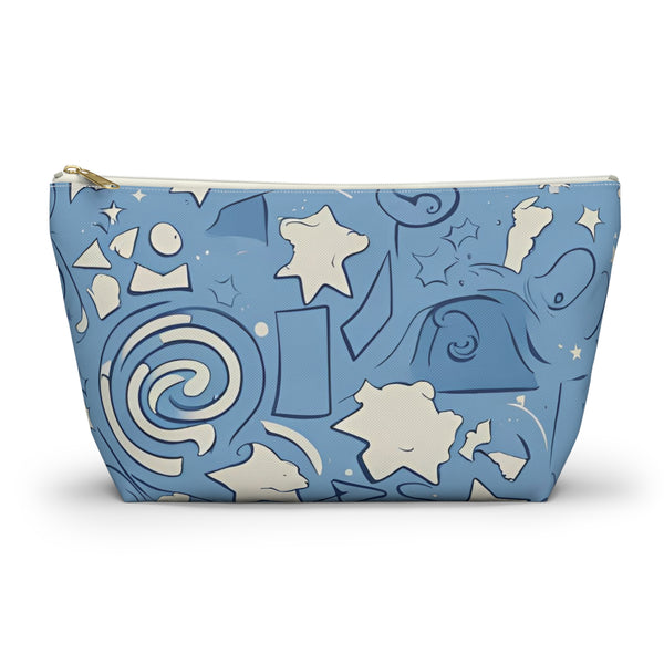 Blue Abstract Shapes - Travel Pouch w T-bottom