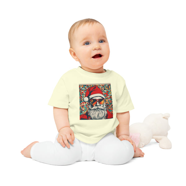 Christmas Santa Pop Art Organic Cotton Baby T-Shirt