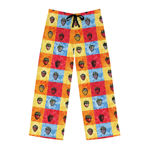 Pop Art Strawberry Men's Pajama Pants (AOP)