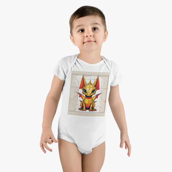 Cute Dragon Zodiac Onesie® Organic Baby Bodysuit
