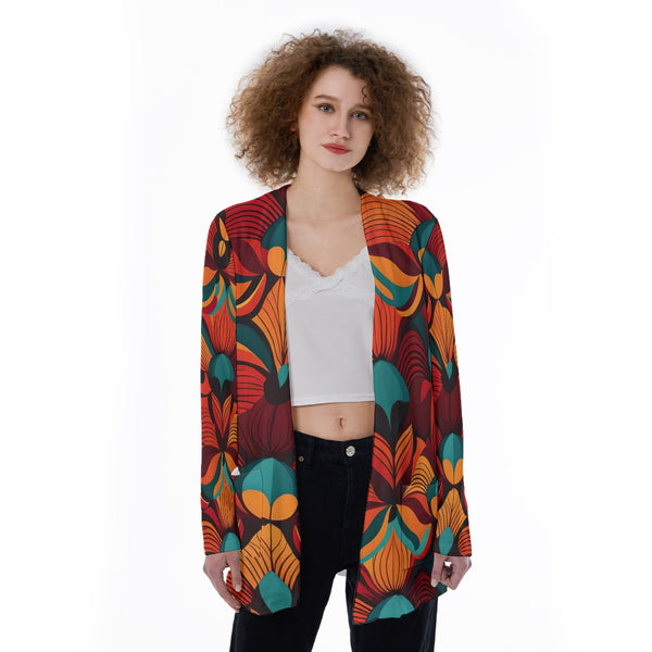 All-Over Print Women's Patch Pocket Cardigan