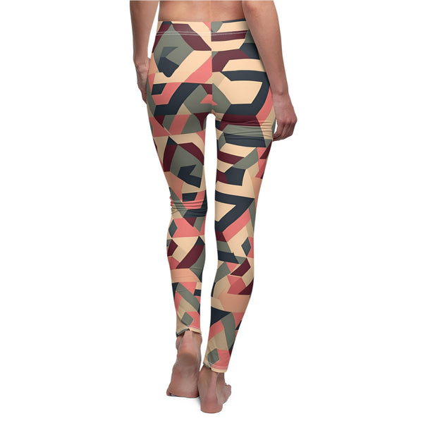 Geometric Pattern Women's Cut & Sew Casual Leggings (AOP)
