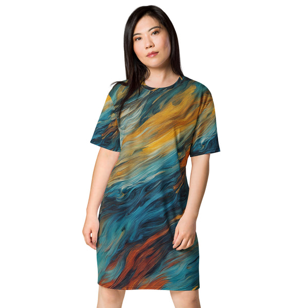 Abstract Art T-Shirt Dress - Sleeping Shirt