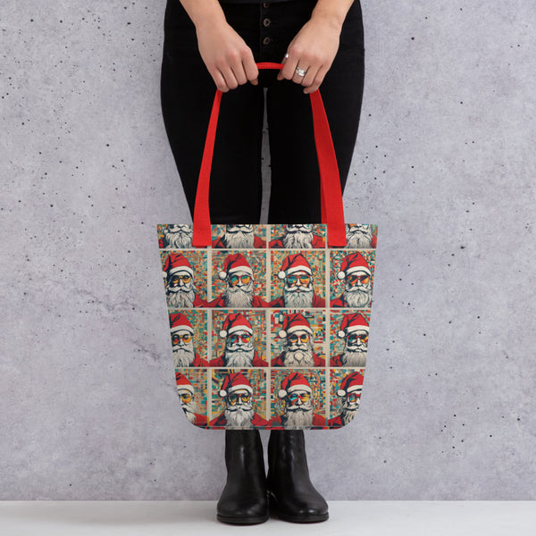 Christmas Santa Pop Art All-Over Print Tote Bag