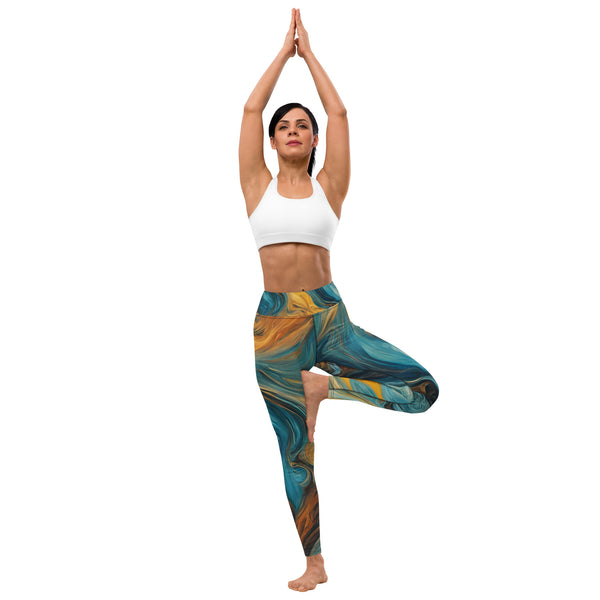 Oil paint style - colorful - Pilates Yoga Leggings