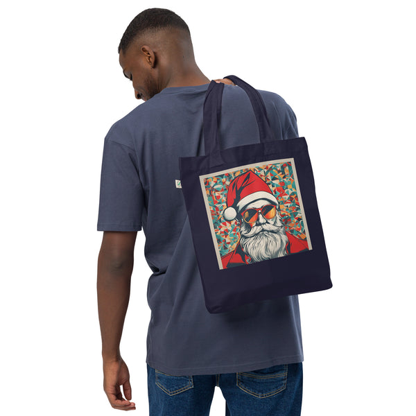 Christmas Santa Pop Art Organic Cotton Tote Bag