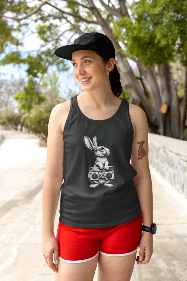 Retro Bunny - Organic Cotton Women's Dancer Cropped Tank Top