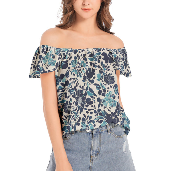 Tropical Style Women's Off The Shoulder T-shirt